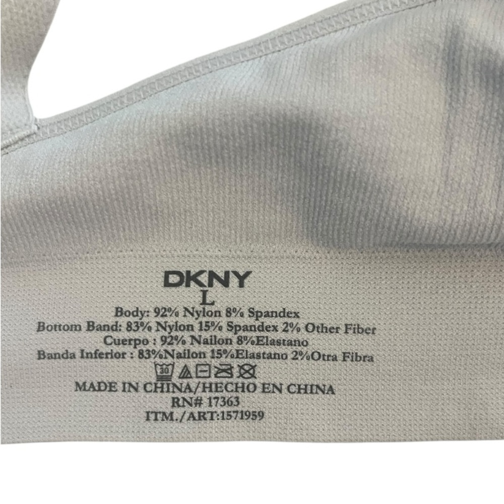 DKNY bra  Logo bralette gray Large stretchy adjustable - Picture 8 of 10